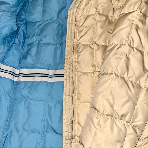 Gap cream/light blue puffer jacket w/ detachable hood, S - Picture 5 of 16